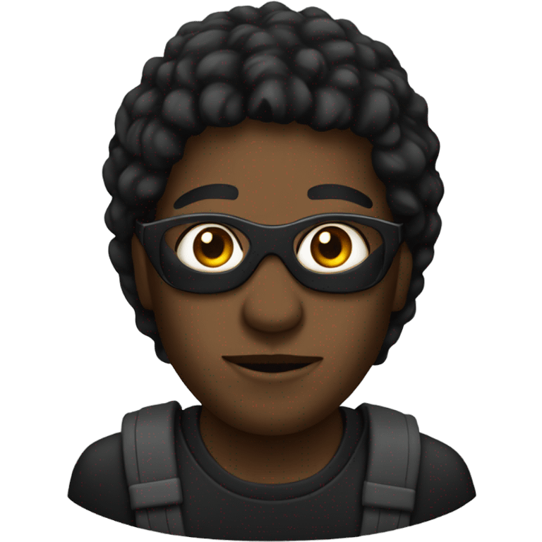 A black man with a hookie mask emoji