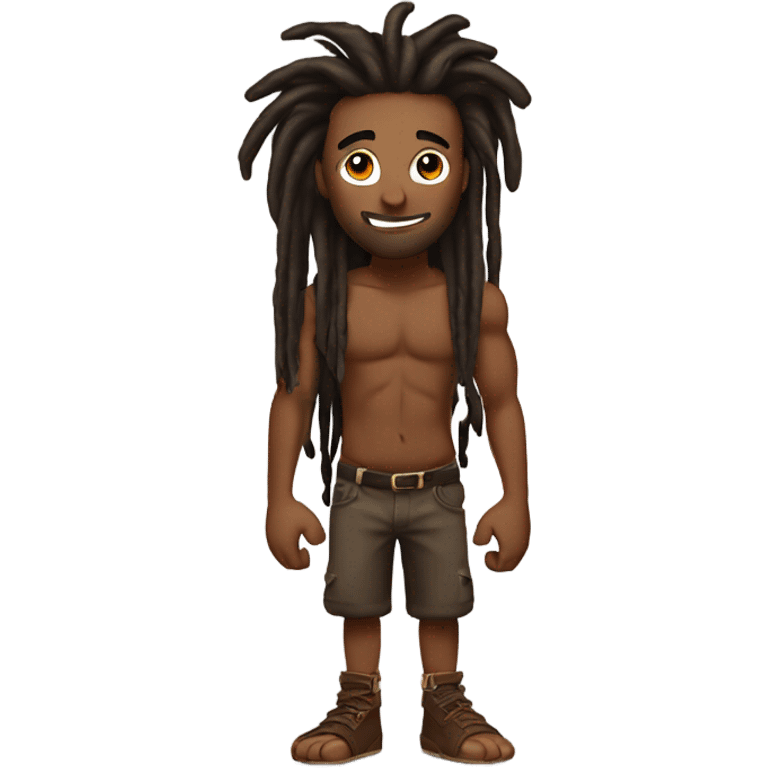 Flexing brown with tattoos and long dreadlocks  emoji