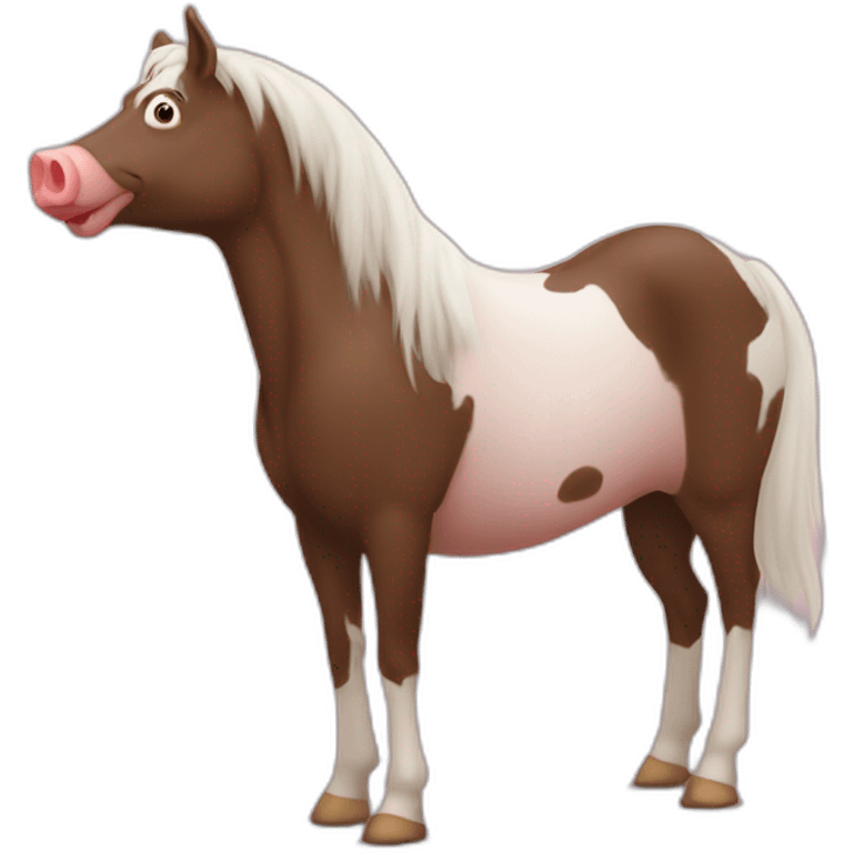 cheval sous un cochon emoji