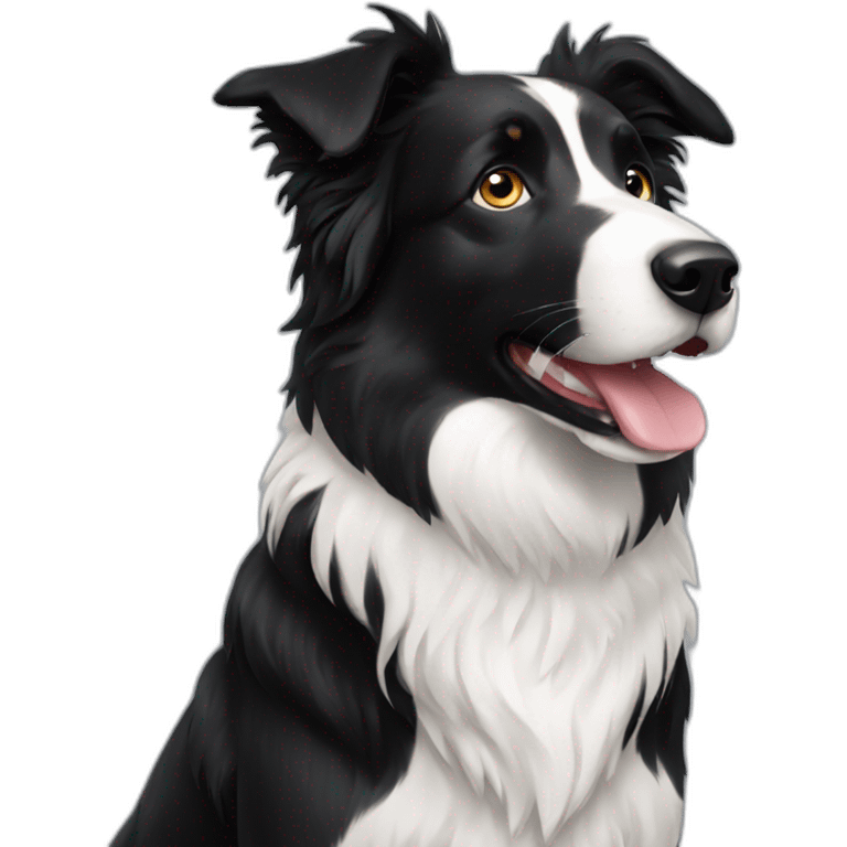 black border collie emoji