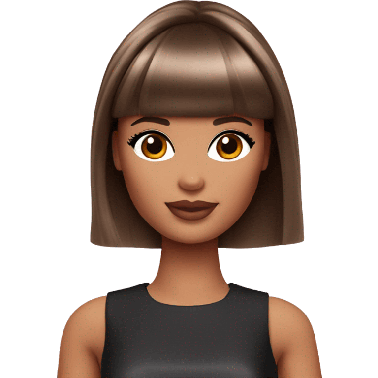 Barbie brunette with bangs  emoji