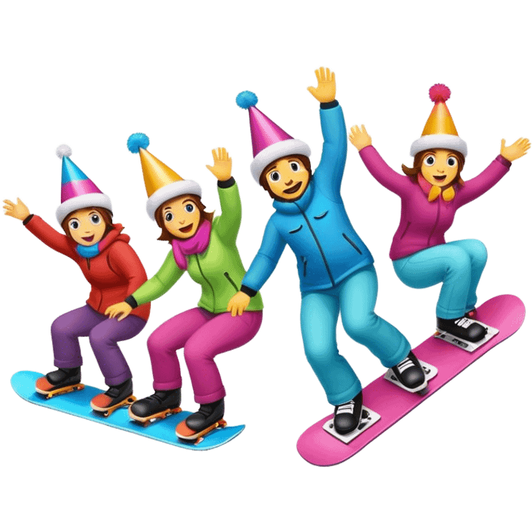 snowboarding birthday party emoji