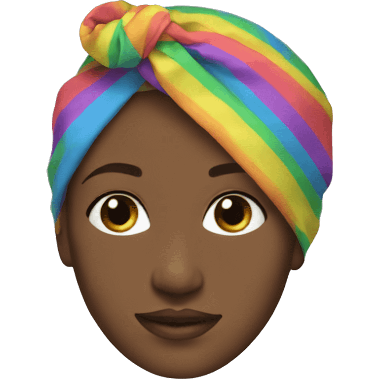 Rainbow head scarf  emoji