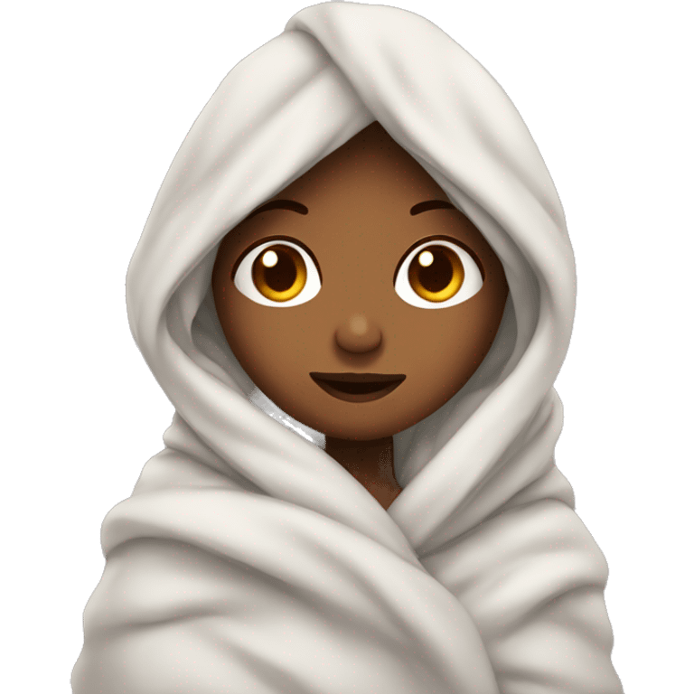 Cosy girl wrapped in blanket  emoji