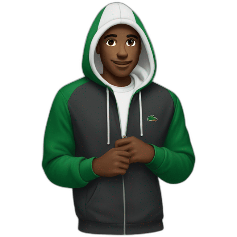 Black guy using lacoste hoodie emoji