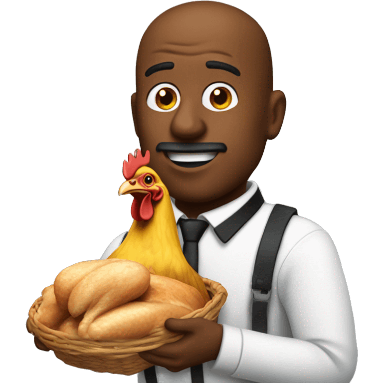 schwarzer mann mit chicken emoji