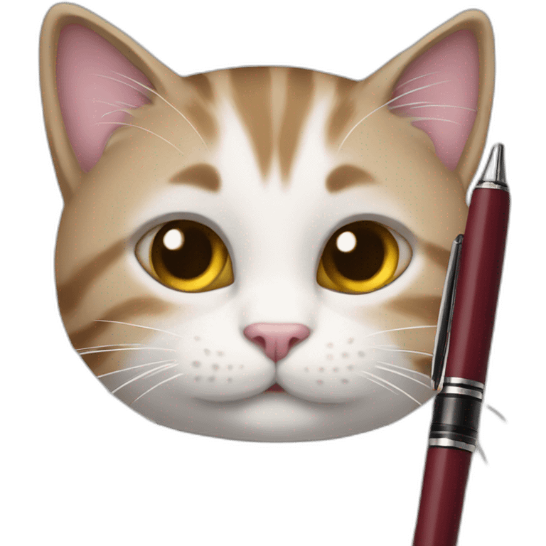 cat with a pen emoji