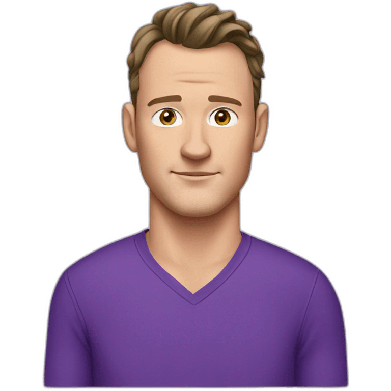 Jonathan Toews wearing a purple shirt and jeans  emoji