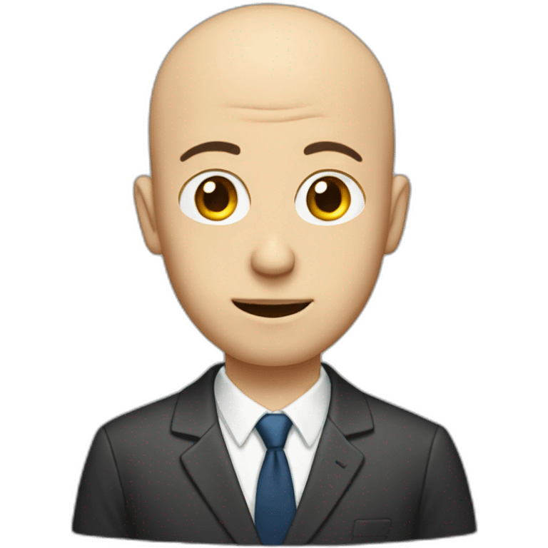 thin bald guy broadcasting emoji