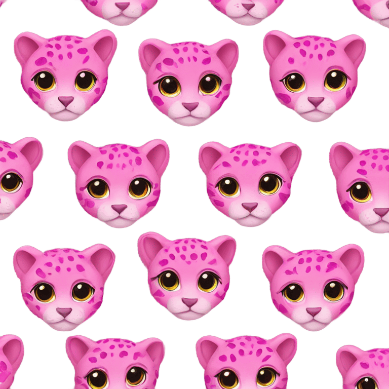 Pink cheetah with glitter  emoji