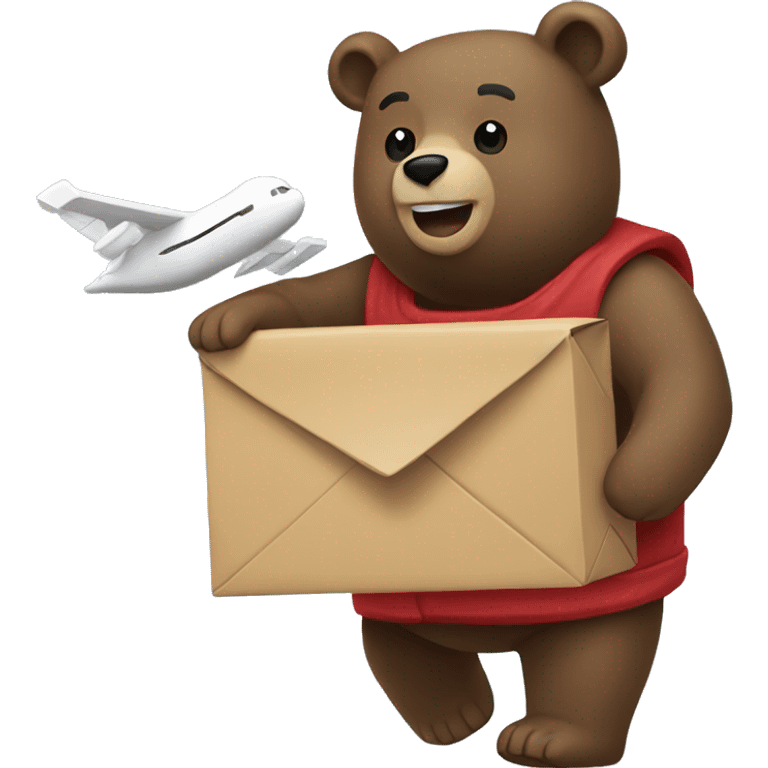 Kanye bear flying and holding a mailbox emoji