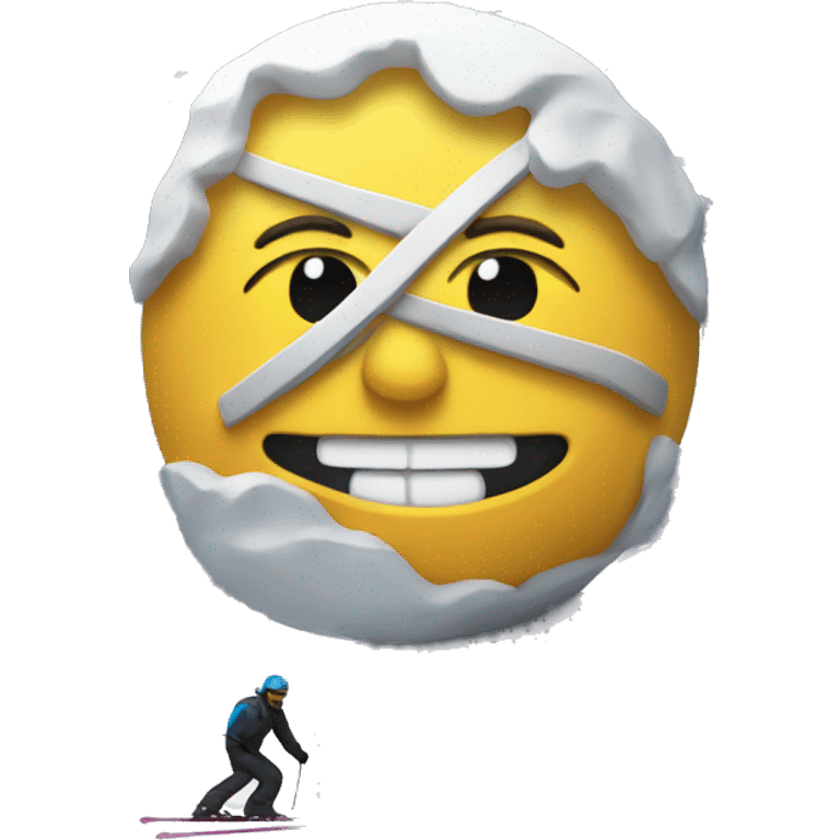 large sculpture on ski mountain emoji