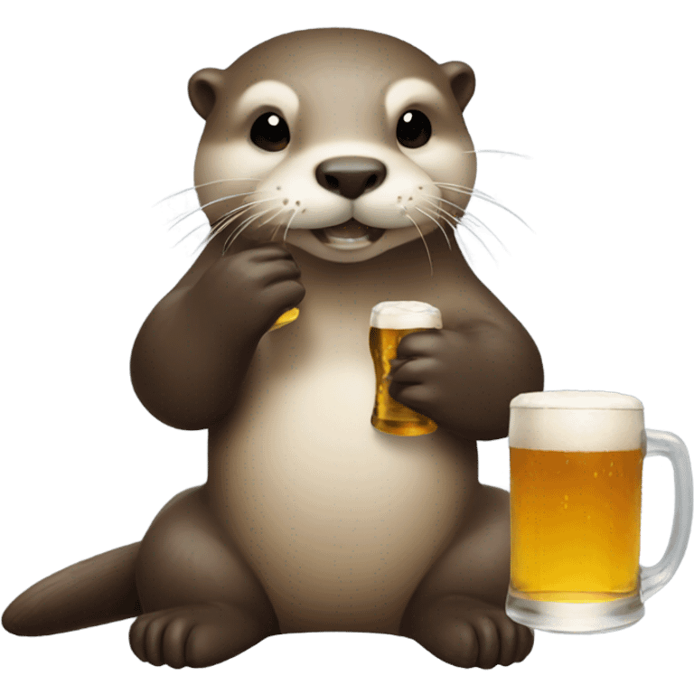 Otter drinking a beer emoji