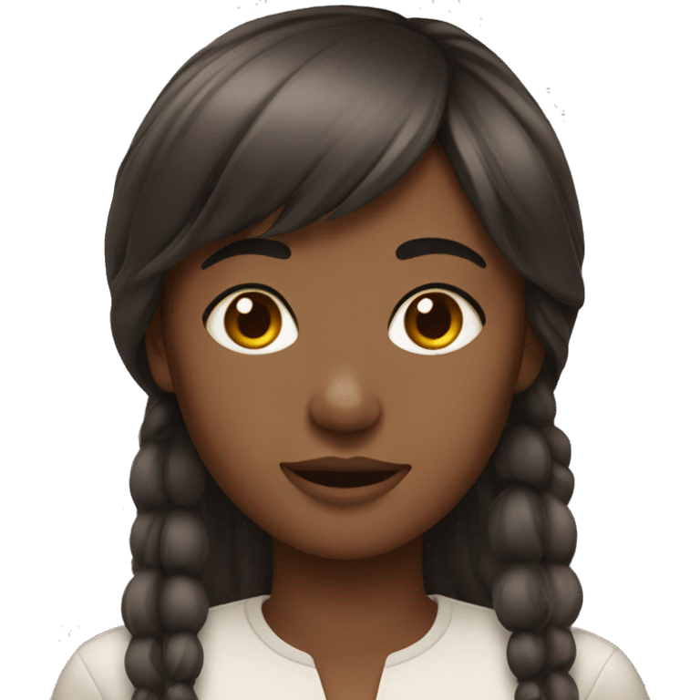 brown skin girl with bangs  emoji