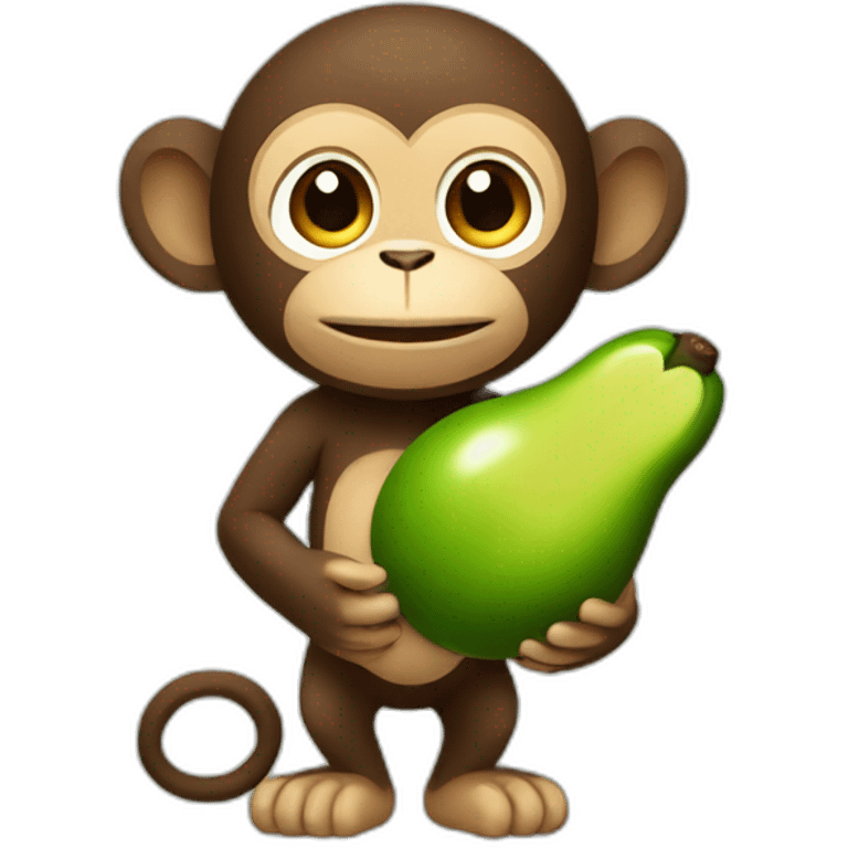 monkey holding avocado fruitimals emoji