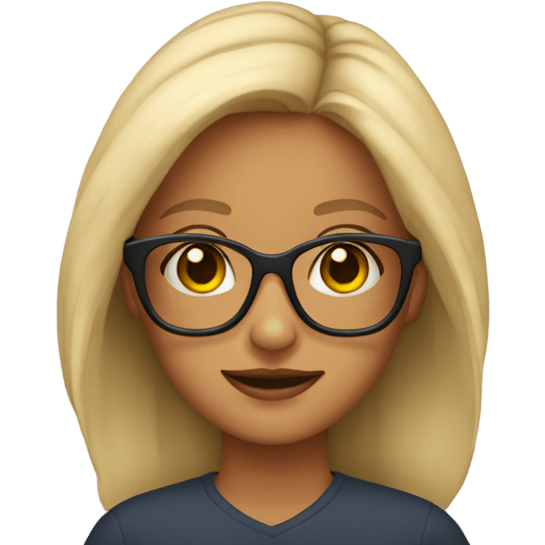 Girl with earrings and glasses emoji