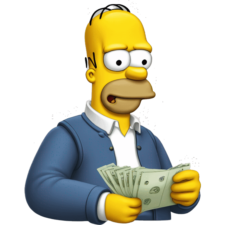 Homer Simpson, qui tient une carte bancaire emoji