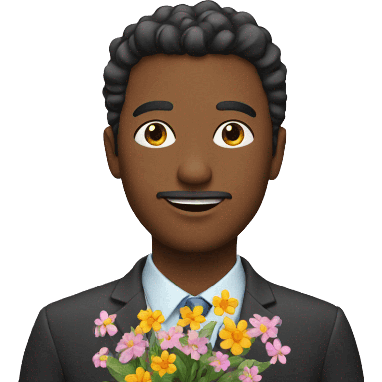 Man with flowers emoji