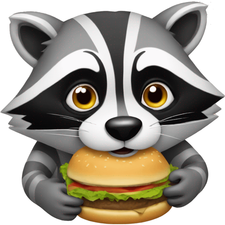 racoon eating a hamburger  emoji