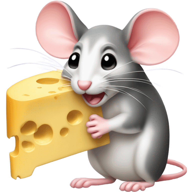 Mouse Holding  a cheese heart emoji