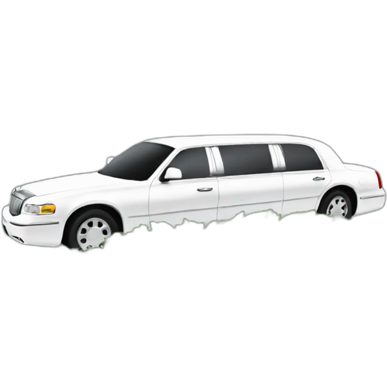 A white limo thats covered in fern emoji