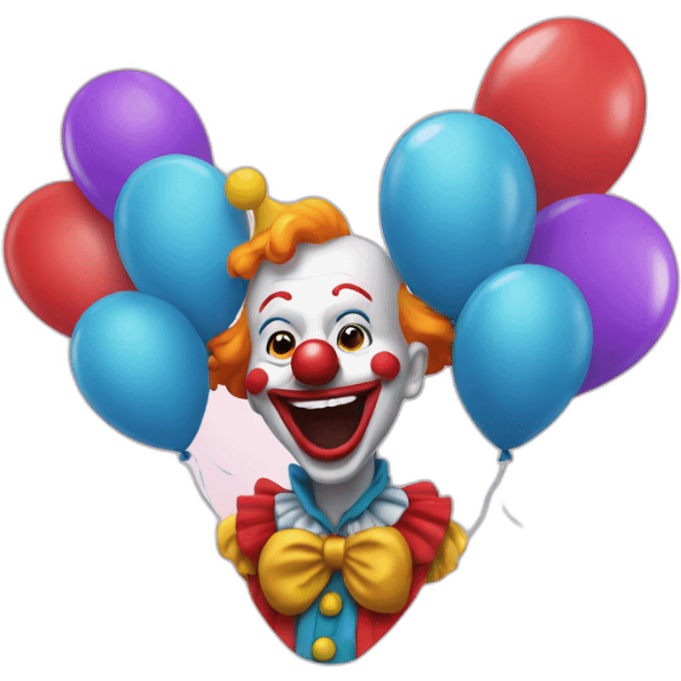 clown popping balloons emoji