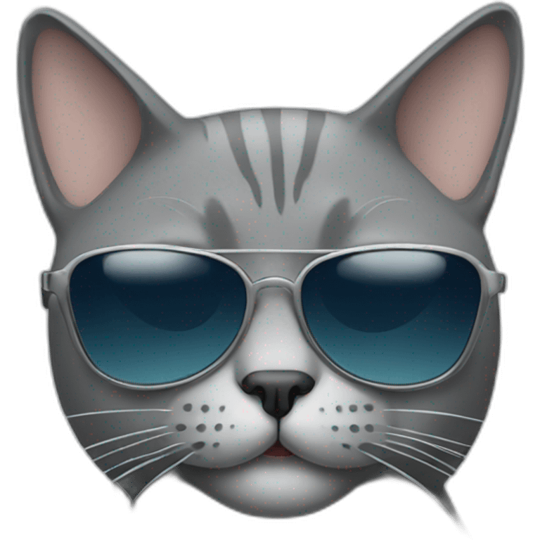 Gray Cat with sunglasses emoji