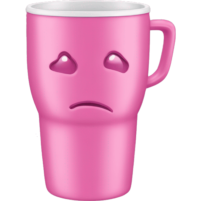 Pink tumbler cup with handle emoji