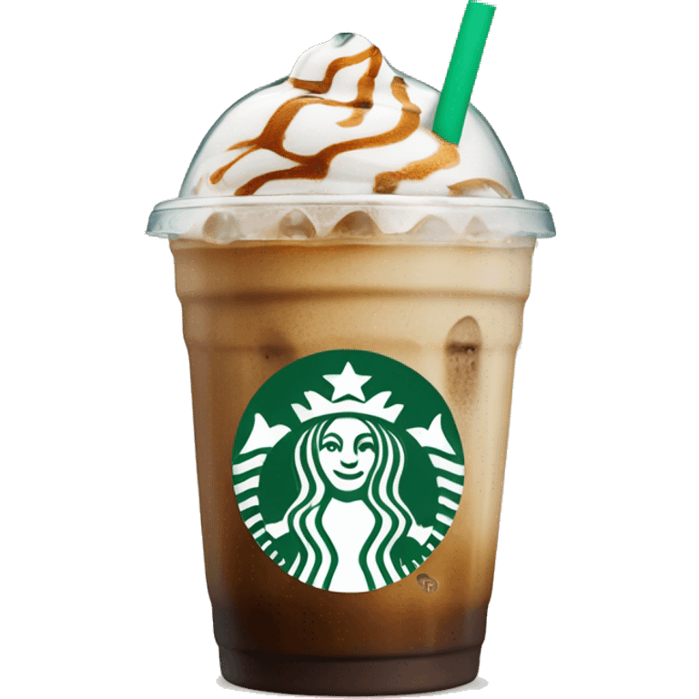 Starbuck ice coffee with ice cubes emoji