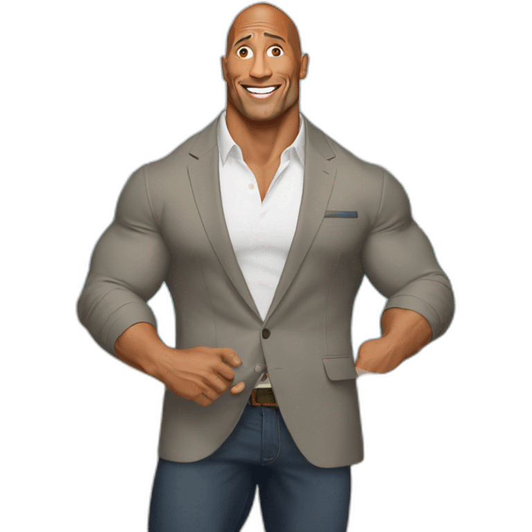 Dwayne Johnson asks himself a question emoji