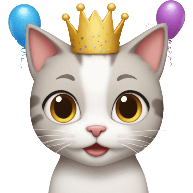 Cat birthday princess emoji