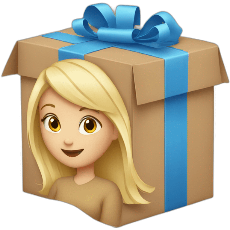 Blond girl holding a delivery box emoji