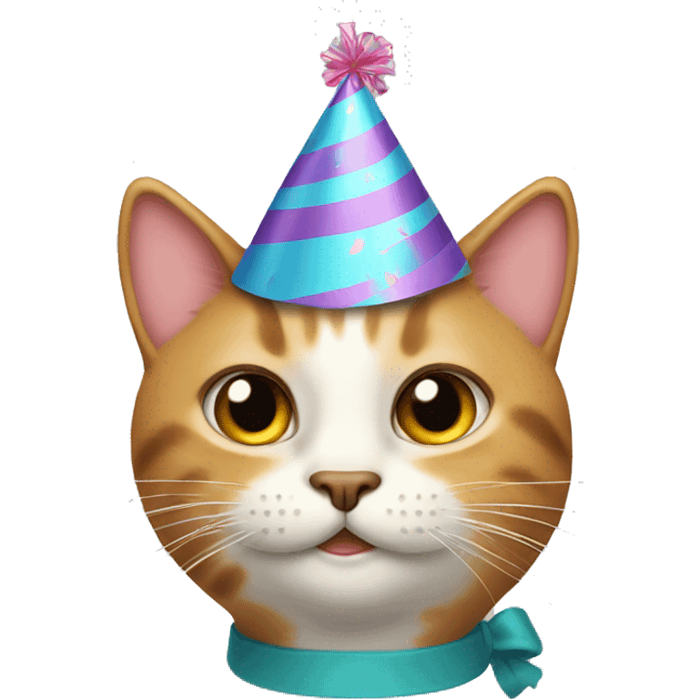 cat with birthday hat emoji