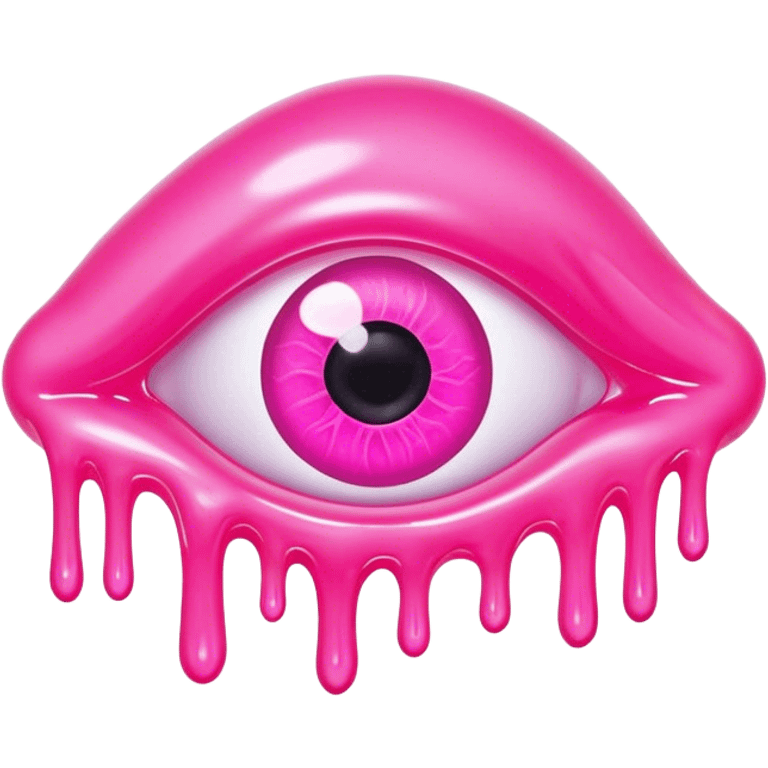 gummy pink neon melted eye emoji