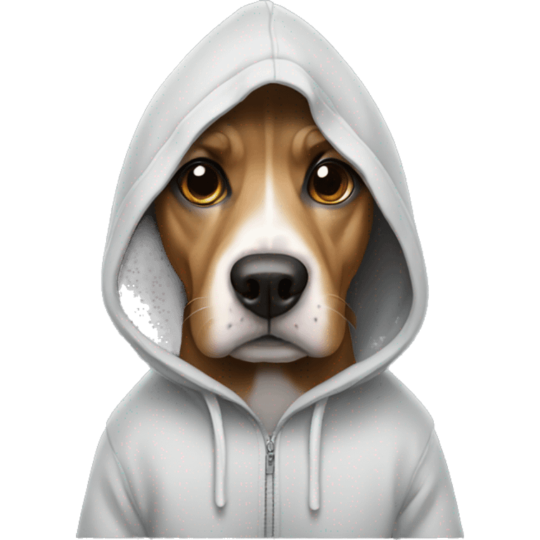 Dog wearing a hoodie emoji