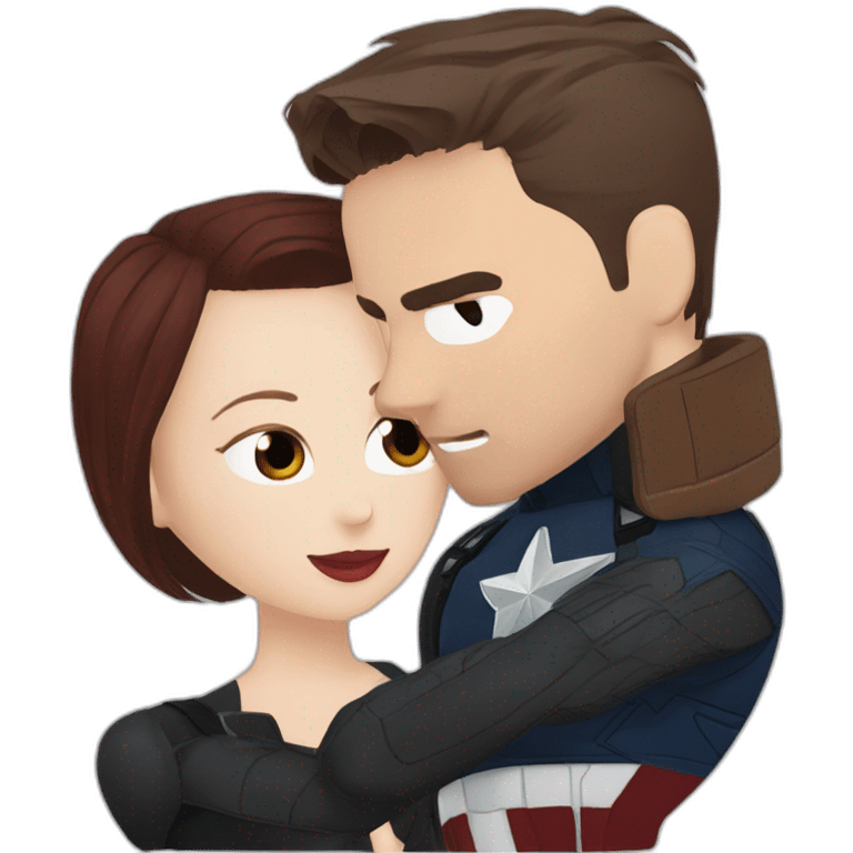 Captain america and black widow Kiss  emoji