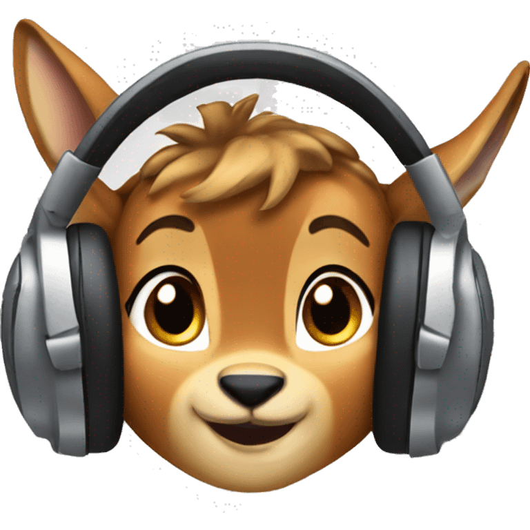 bambi wearing over the ear headphones  emoji