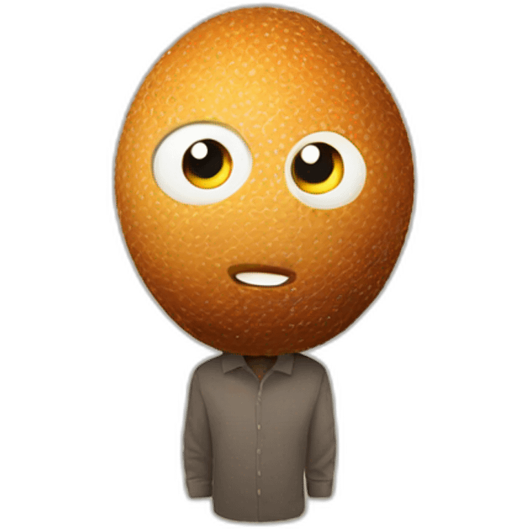 man with a scotch egg head emoji