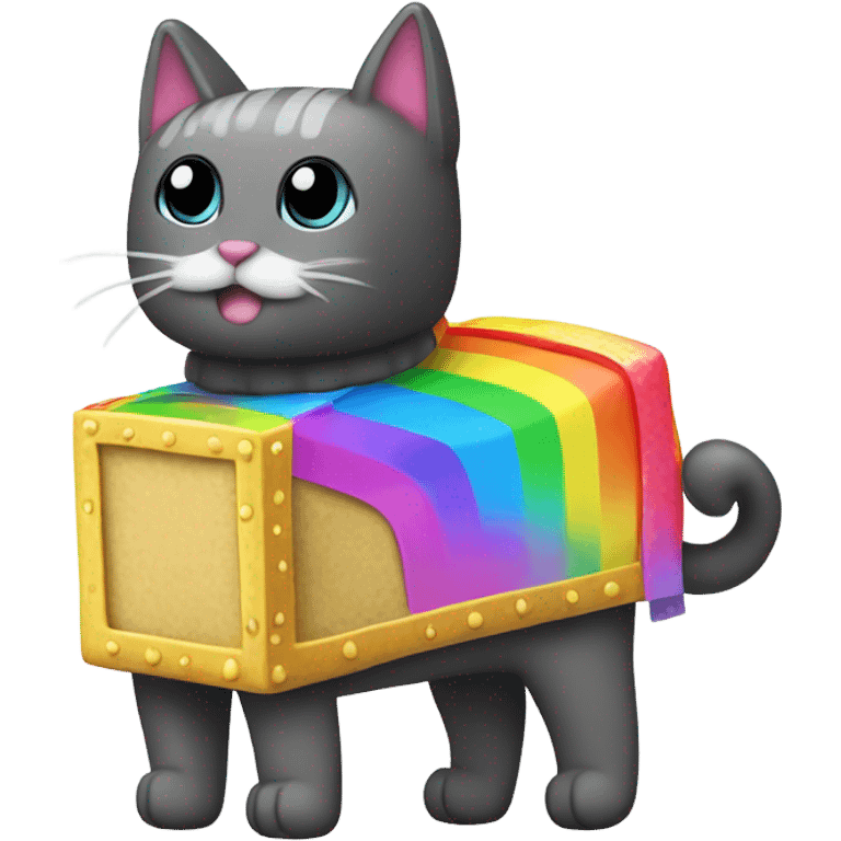 Nyan Cat King Full body  with rainbow box covering it’s whole back emoji