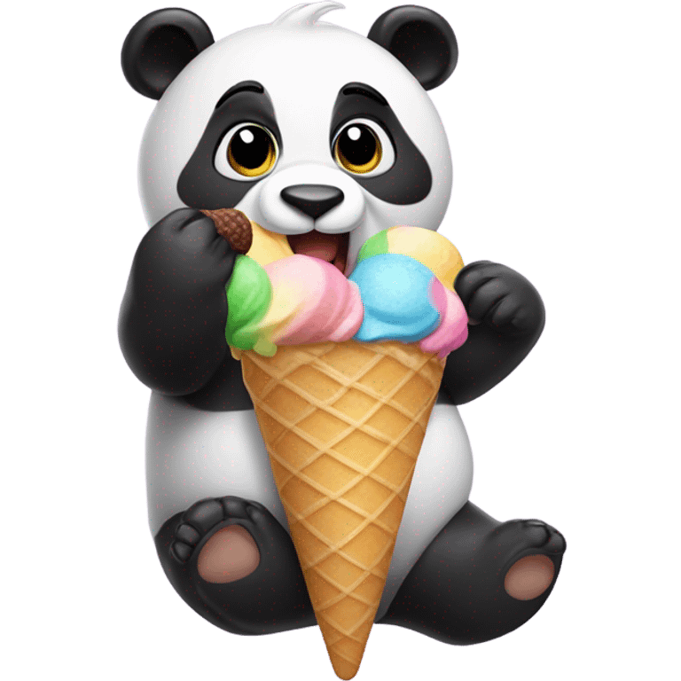 Panda eating ice cream emoji