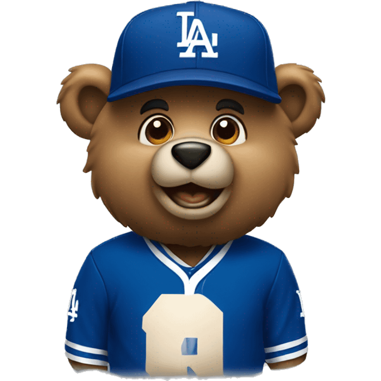 Bear wearing dodger hat emoji