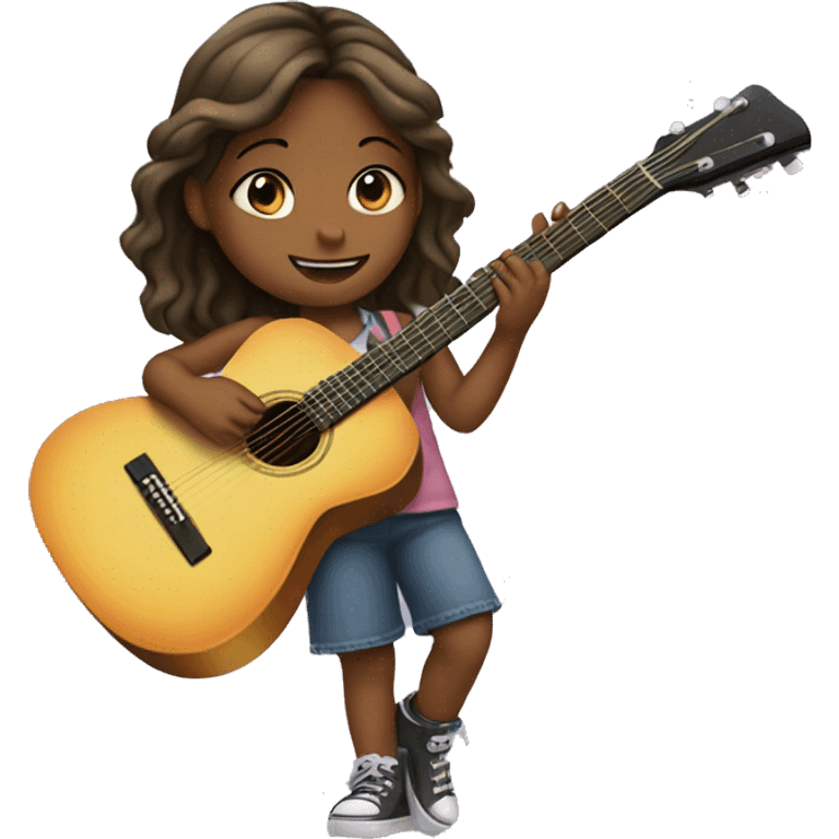 Little girl playing guitar emoji