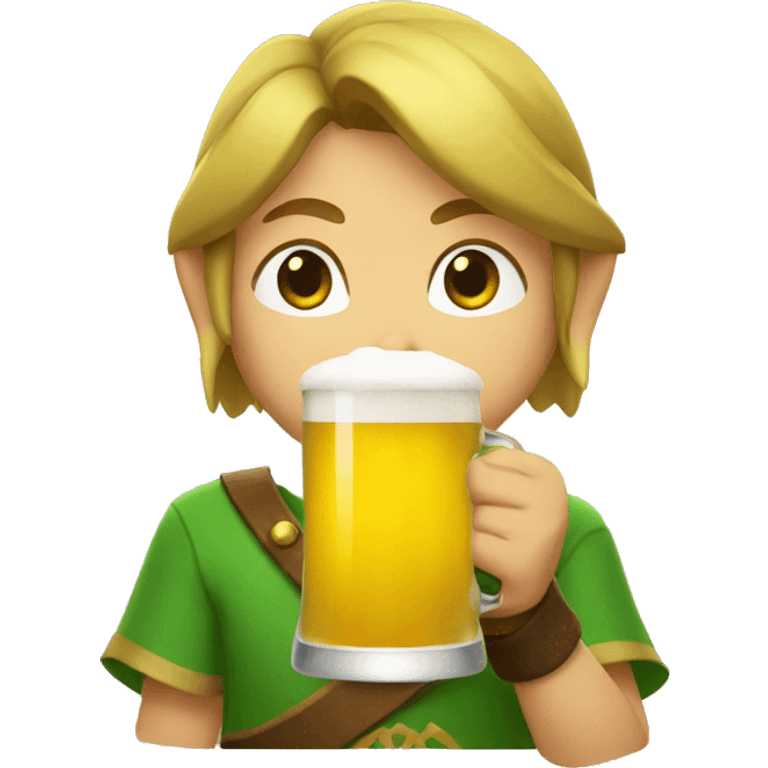 Zelda drinking a beer   emoji