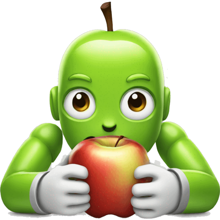 Android eating an Apple  emoji