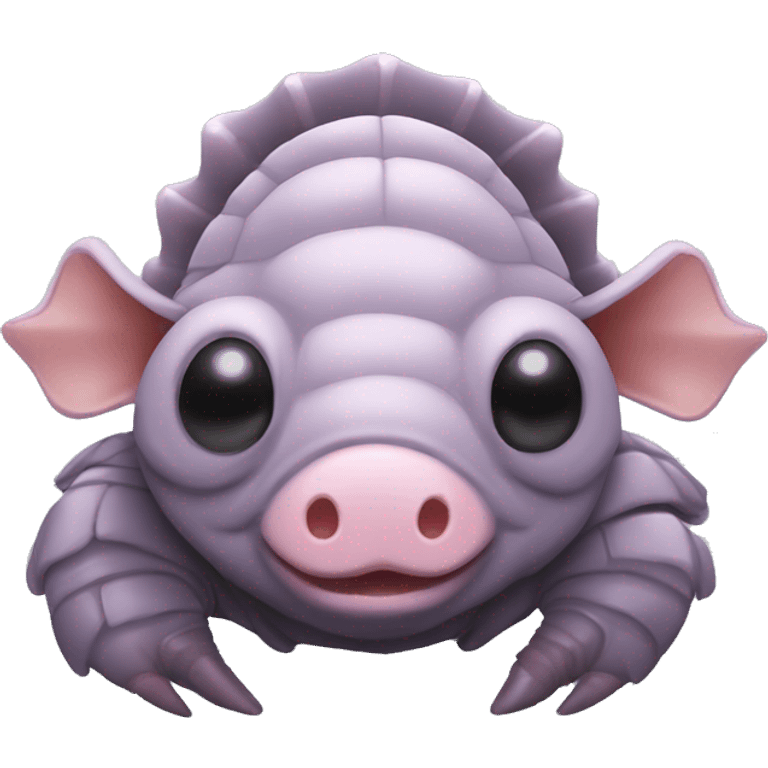 Lavender gray Pig armadillo isopod lobster shrimp pig armadillo darth Vader face emoji