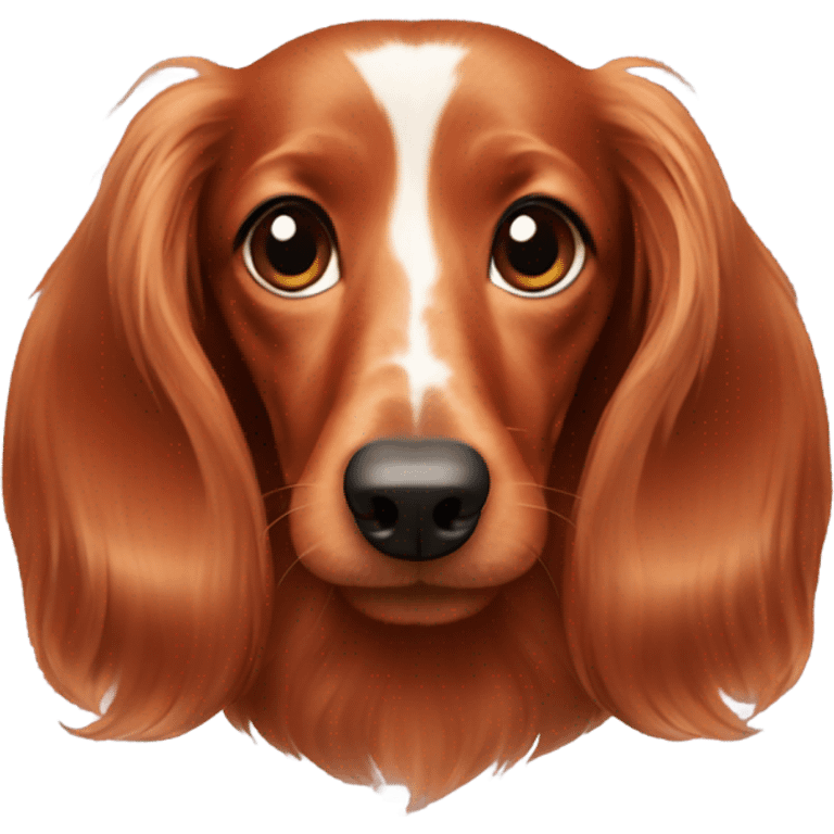 Red long haired dachshund  emoji