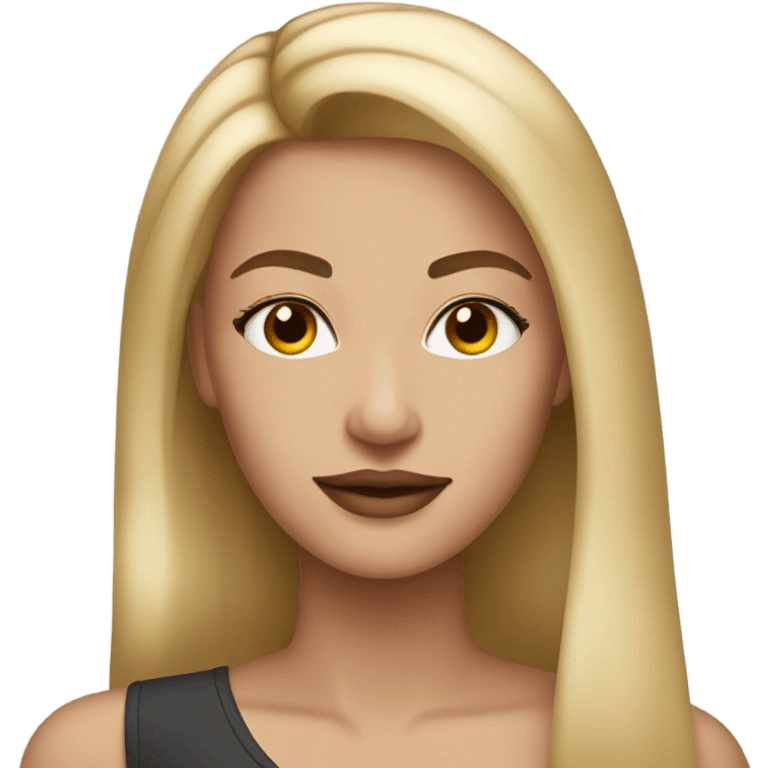 Beautiful woman with straight dirty blonde hair and pretty makeup emoji