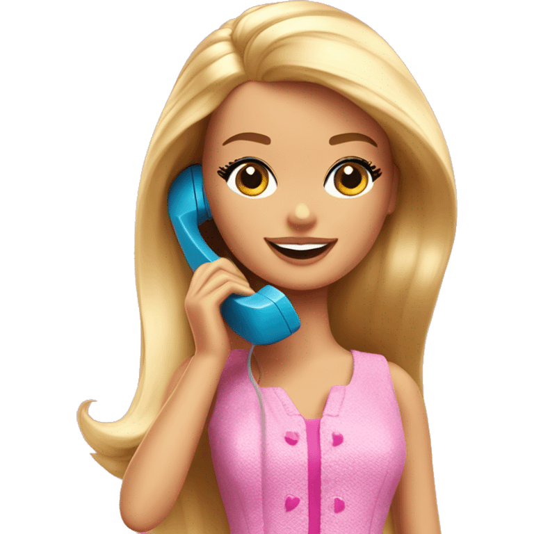 barbie colling someone via the telephone emoji