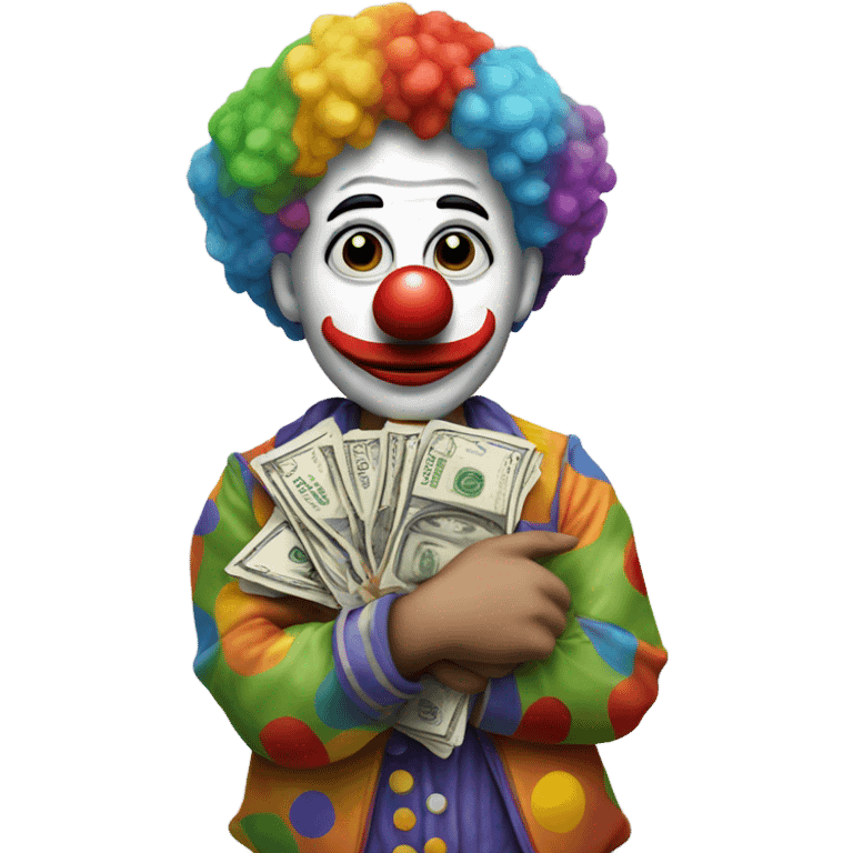 Sad emoji clown loses money at casino emoji