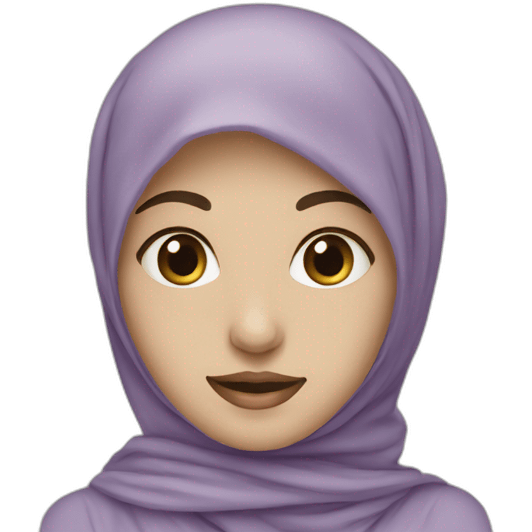 Emoji , girl , hijab , creamy white, soft purple , mask emoji